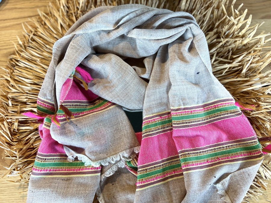 Pashmina Gris y Rosa